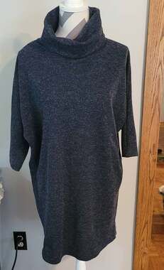 Everly Tunic Sweater Navy Medium Polyester Blend Ladies